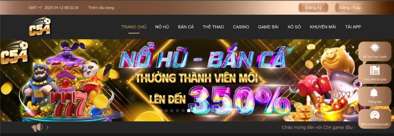 Bước 1: Truy cập trang chủ C54