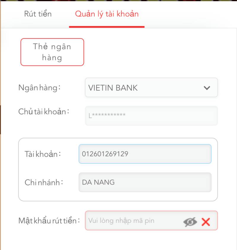 Bước 2: Thêm thẻ ngân hàng