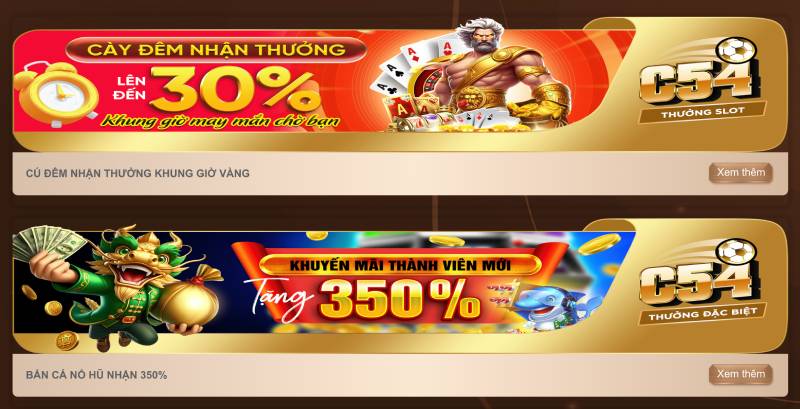 Ưu đãi hấp dẫn riêng cho game bắn cá tại C54